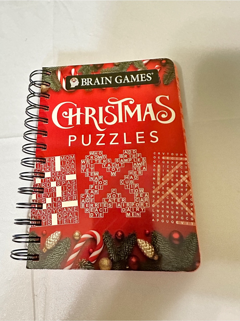 💜Christmas Puzzles Spiral Notebook - Red